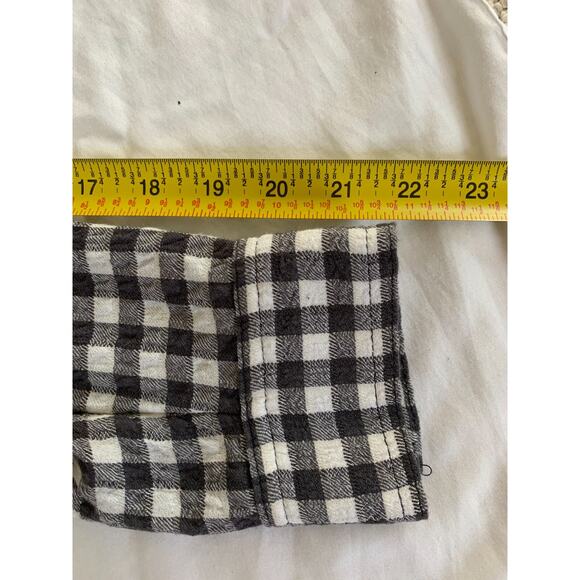 Anthropologie Isadora Button Back Tunic Top Black White Gingham Shirt Medium - Picture 6 of 12